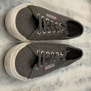 Superga Gray Wool Sneakers